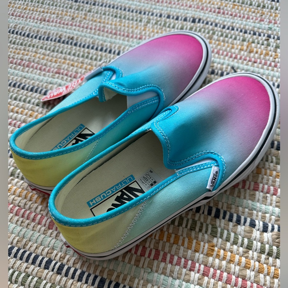 Vans Blue and Pink Gradient Slip-On Sneakers - Picture 2 of 8